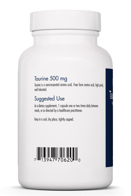 Taurine 500 Mg 100 Vegetarian Capsules Allergy Research Group - Premium  from Allergy Research Group - Just $18.99! Shop now at Nutrigeek