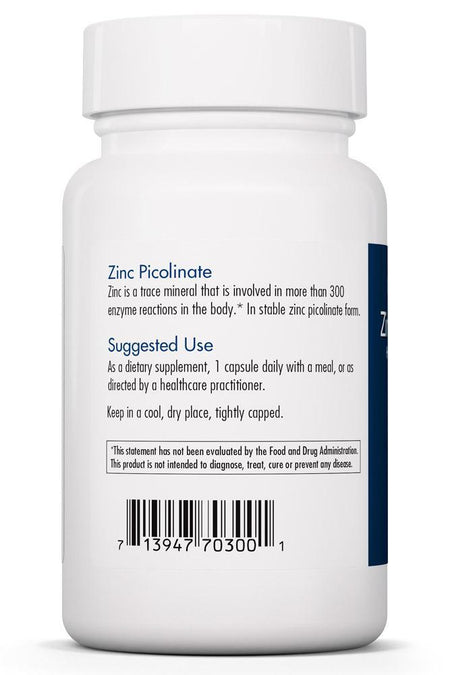 Zinc Picolinate 25 mg 60 Vegetarian Caps Allergy Research Group - Premium  from Allergy Research Group - Just $14.99! Shop now at Nutrigeek