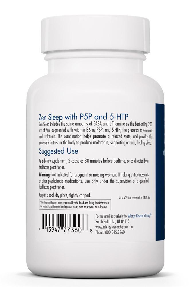 Zen Sleep with P5P and 5-HTP 60 Vegetarian Capsules Allergy Research Group - Premium  from Allergy Research Group - Just $40.99! Shop now at Nutrigeek