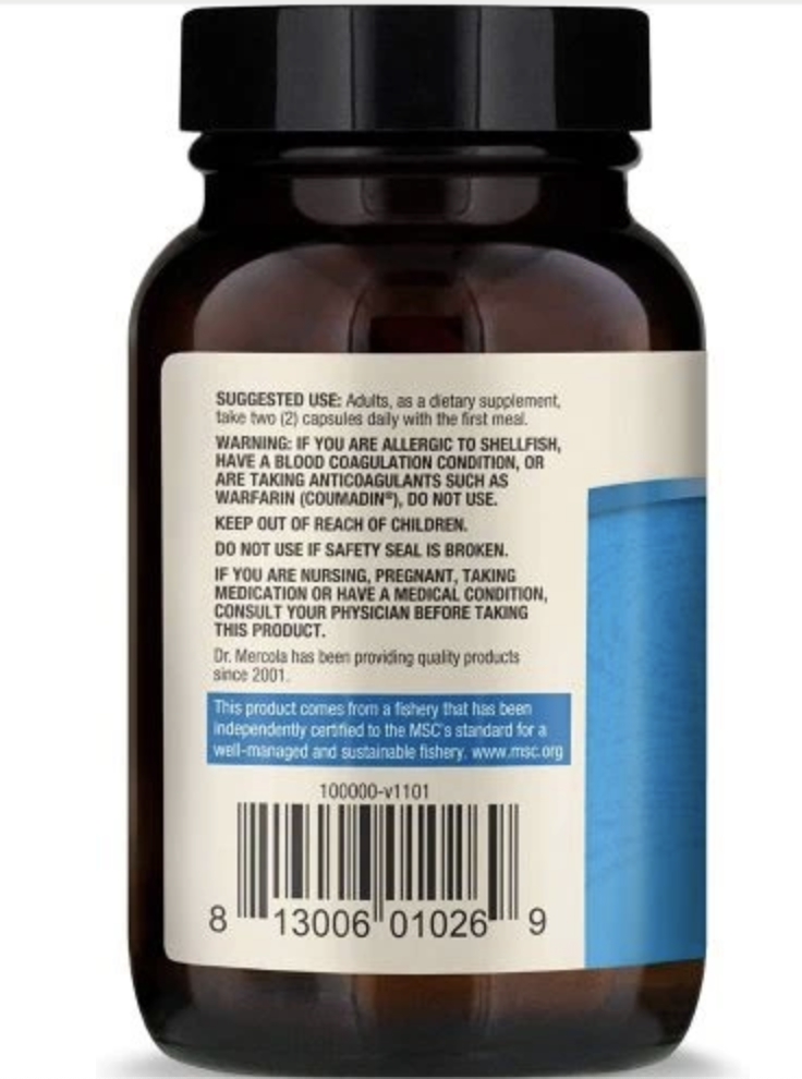 Krill Oil 60 Capsules Dr. Mercola - Premium  from Dr. Mercola - Just $38.90! Shop now at Nutrigeek