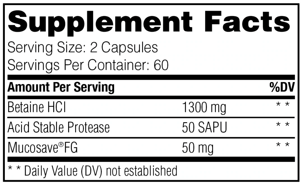 Betaine HCL 120 capsules Enzyme Science - Premium Vitamins & Supplements from Enzyme Science - Just $22.99! Shop now at Nutrigeek
