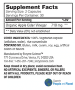 Apple Cider Vinegar 60 capsules Enzyme Science - Premium Vitamins & Supplements from Enzyme Science - Just $29.99! Shop now at Nutrigeek