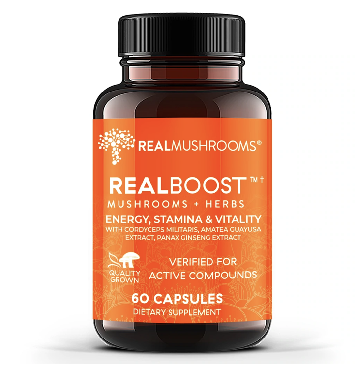 RealBoost 500 mg 60 Capsules  Real Mushrooms - Premium  from Real Mushrooms - Just $34.95! Shop now at Nutrigeek