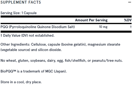PQQ 10mg 30 capsules Jarrow Formulas - Premium Vitamins & Supplements from Jarrow Formulas - Just $23.49! Shop now at Nutrigeek