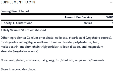 S-Acetyl L-Glutathione 100mg 60 tablets Jarrow Formulas - Premium Vitamins & Supplements from Jarrow Formulas - Just $45.99! Shop now at Nutrigeek