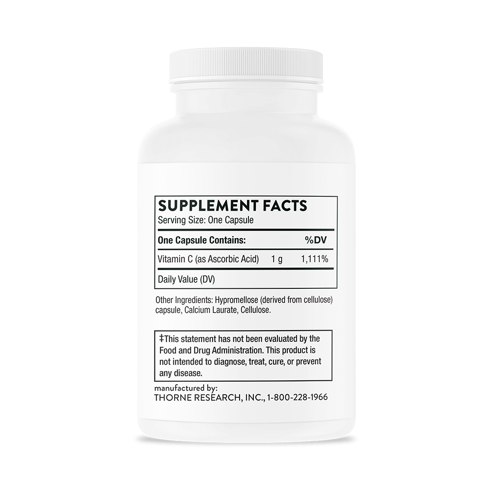 Ascorbic Acid 60 capsules Thorne - Premium Vitamins & Supplements from Thorne - Just $16.00! Shop now at Nutrigeek