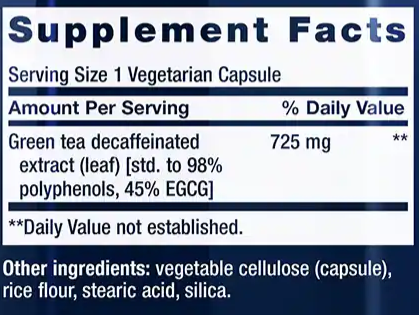 Decaffeinated Mega Green Tea Extract 100 capsules Life Extension - Premium Vitamins & Supplements from Life Extension - Just $22.99! Shop now at Nutrigeek