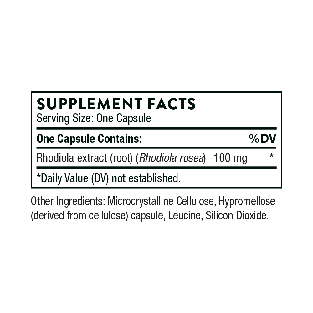Rhodiola 60 capsules Thorne - Premium Vitamins & Supplements from Thorne - Just $16.00! Shop now at Nutrigeek